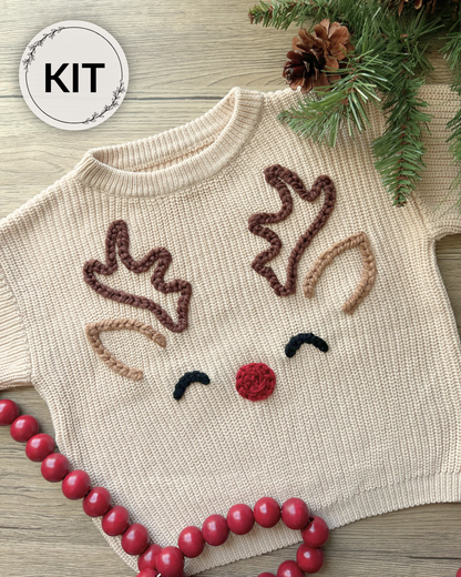 Kit de broderie DIY « Tête de renne »