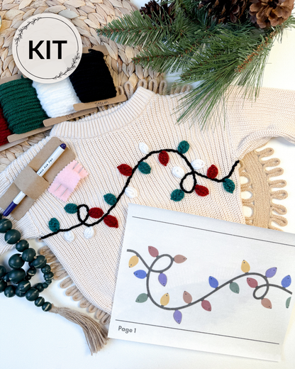 Kit de bricolage pour broderie de pulls de Noël lumineux