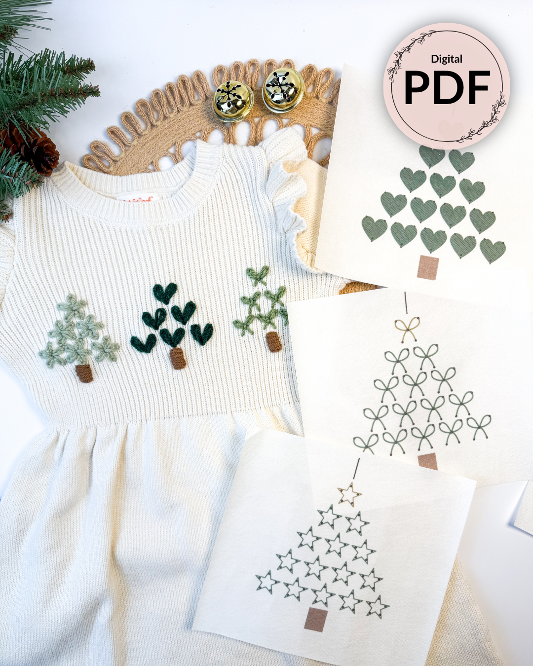Christmas Tree Symbols Embroidery Patterns (Digital Download)