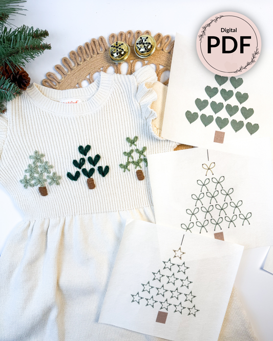 Christmas Tree Symbols Embroidery Patterns (Digital Download)