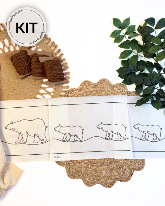 Bear Line Drawings DIY Kit - Blanket