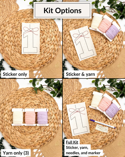 Bow Alphabet & Letter Yarn Embroidery DIY Kit
