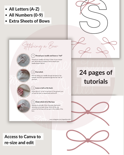 Bow Full Alphabet & Numbers (Digital Download)