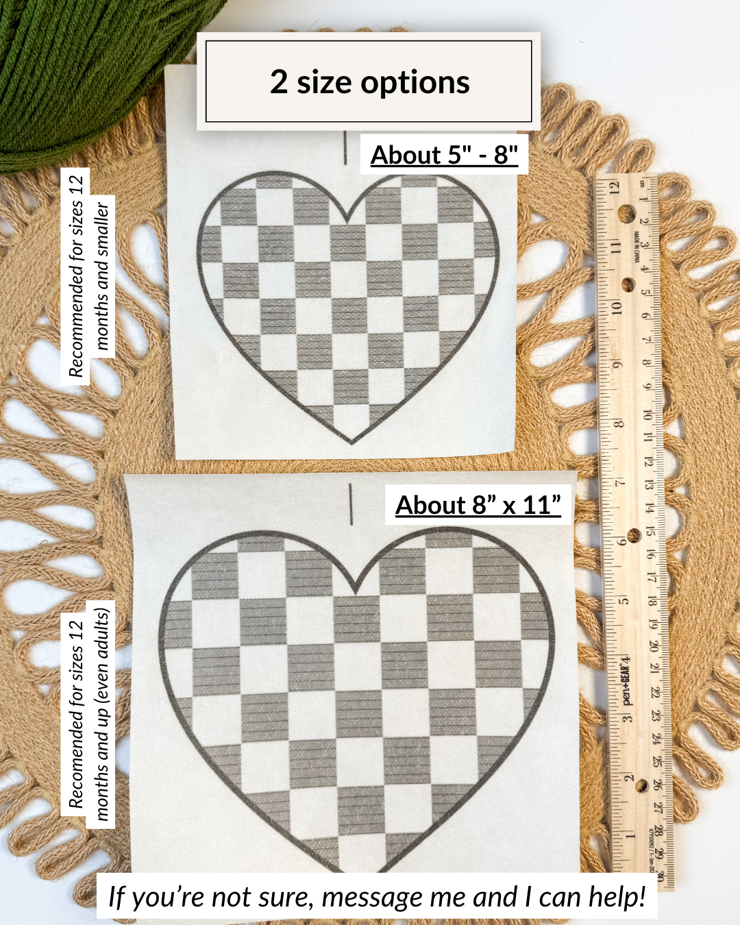 Checkered Hearts/Valentines Day Yarn Embroidery DIY Kit