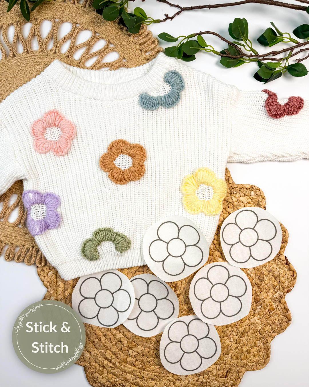 Puff Flower Stick & Stitch Pack