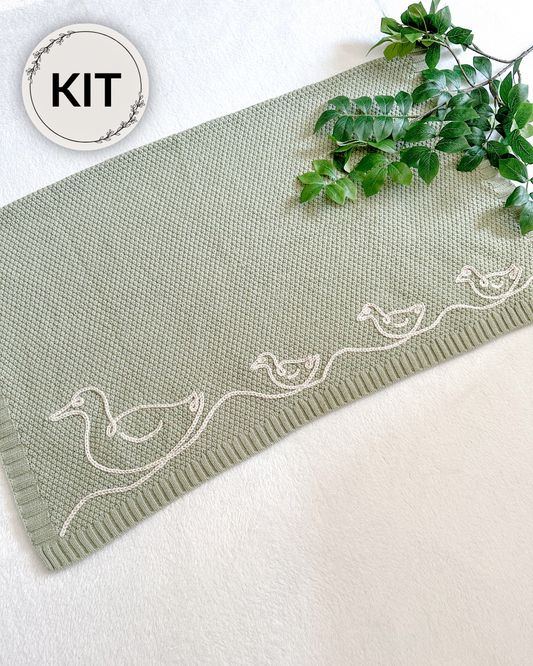 Duck Line Drawings DIY Kit - Blanket