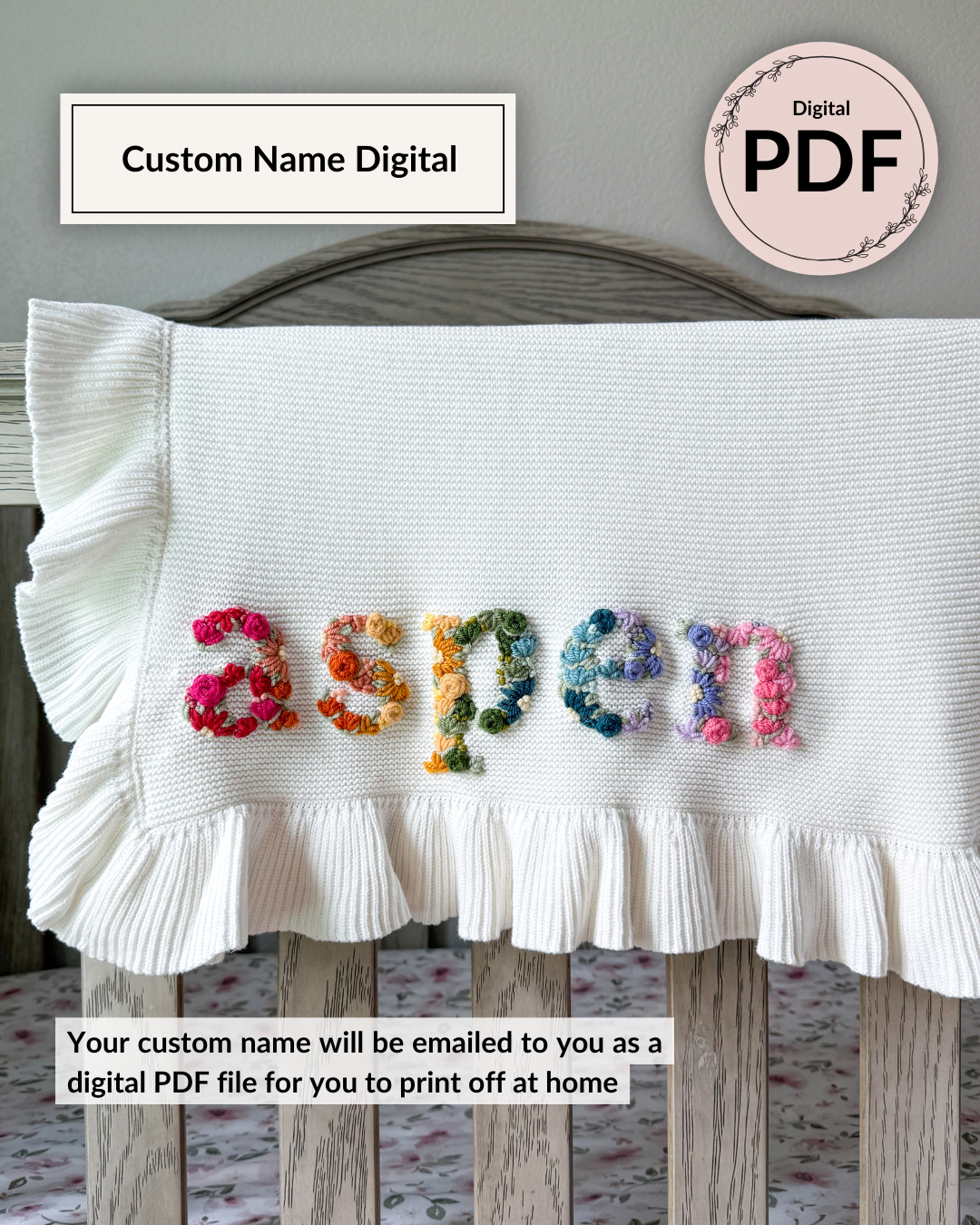 Custom Name - Wildflower Letters (Digital Download)