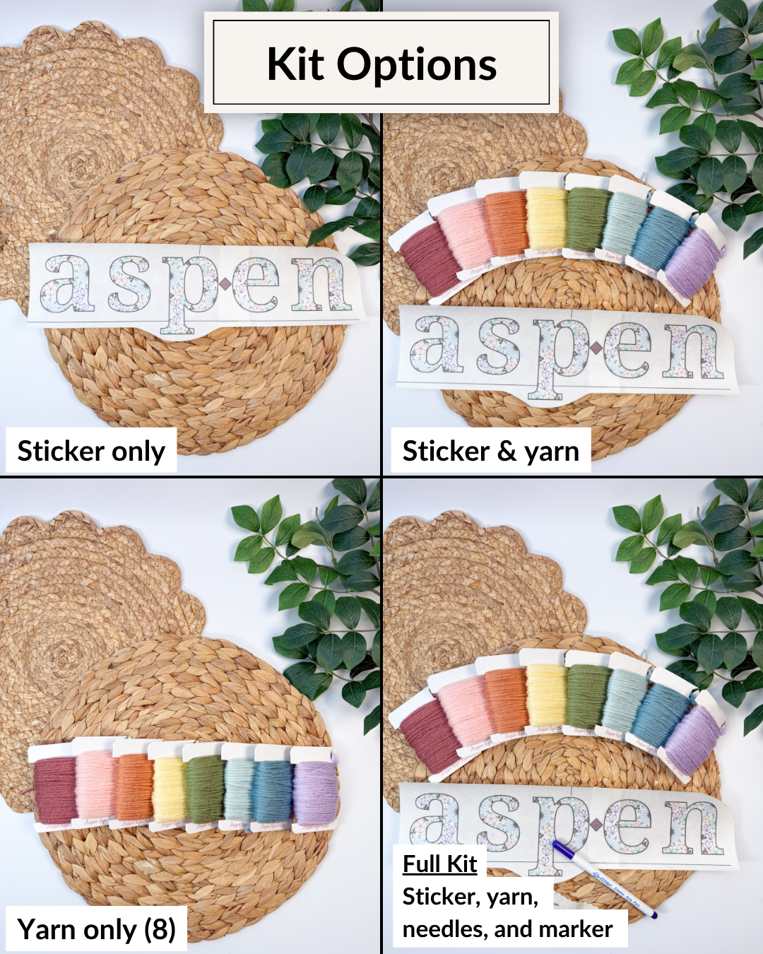 Motifs de broderie de lettres/chiffres Tournesol et Marguerite (A-Z) et (1-9) Kit de bricolage de broderie de fil
