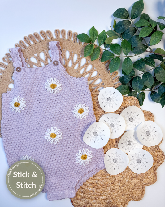 Sunflower & Daisy Large Flower Stick & Stitch Pack
